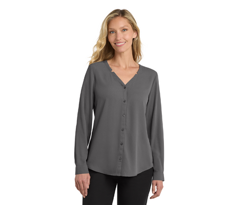 L07. FMD - Port Authority ® Ladies Long Sleeve Button-Front Blouse