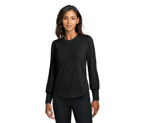 L05. FMD - Mercer+Mettle® Women’s Stretch Jersey Long Sleeve Blouson Top